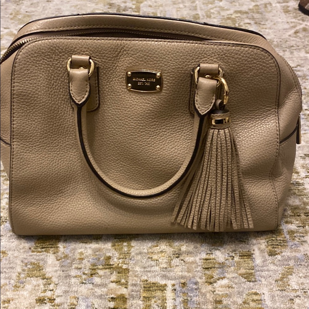 Michael Kors Beige Leather Satchel